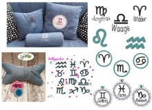 Stickserie - Sternzeichen inkl. Anhänger